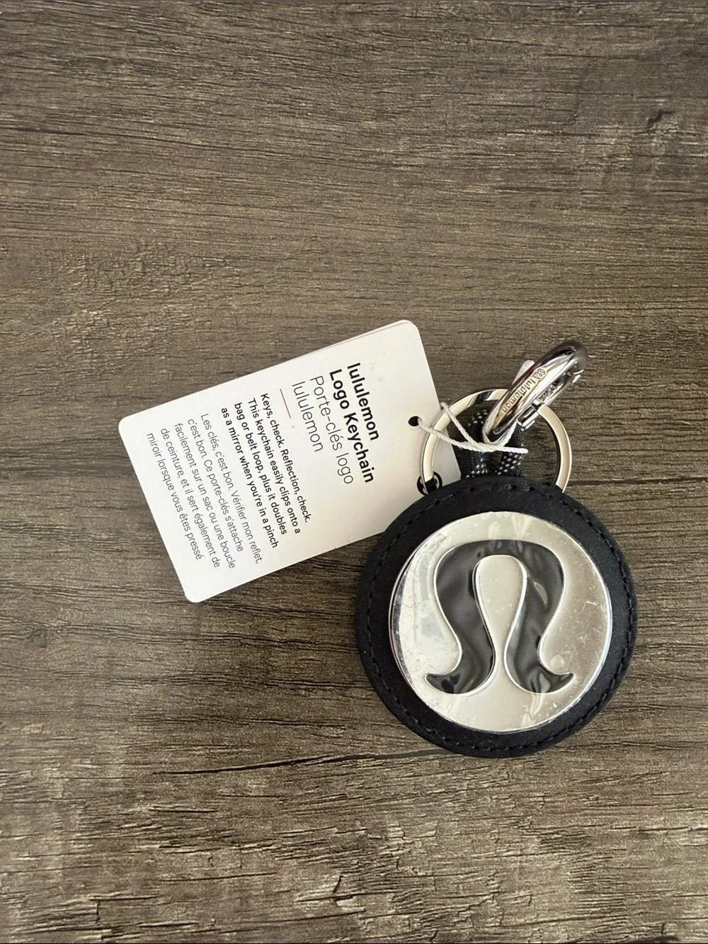 lululemon Silver & Black 'LOVE' Logo Keychain